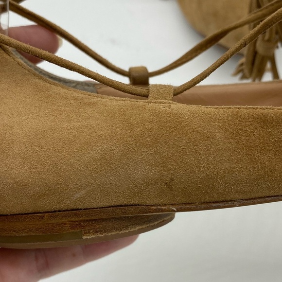 Sigerson Morrison Gladiator Lace Up Suede Point Toe Flats Brown Womens Size 7 B - Picture 9 of 13